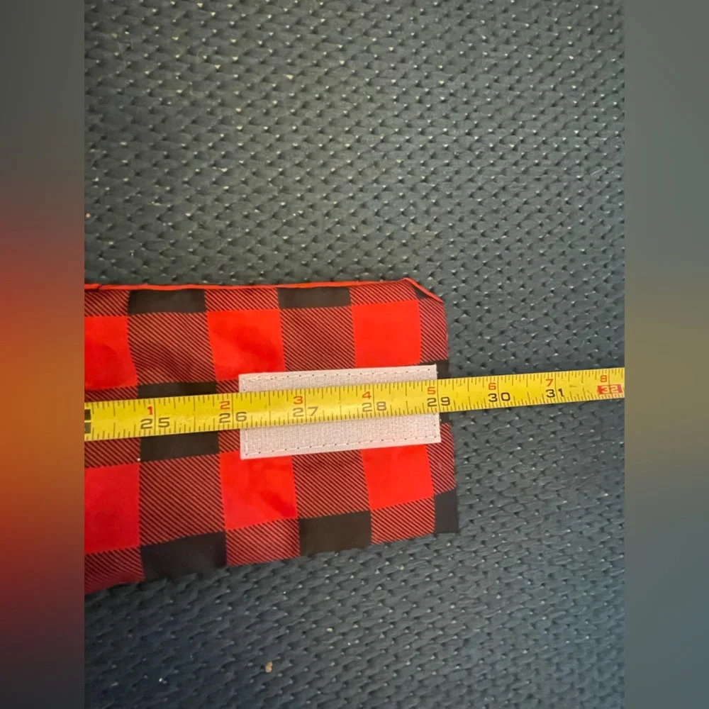 Plaid Dog Coat & NWT Rope Toy | Red Black Buffalo Check | Lightweight Jacket